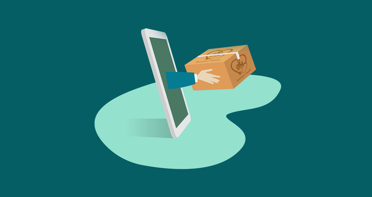 A person passing a box to another person